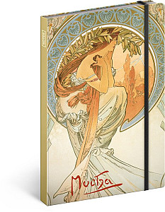 NOTIQUE Notes Alfons Mucha – Poezie, linkovaný, 13 x 21 cm