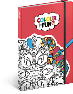 NOTIQUE Omalovánkový notes, maluj fixami, linkovaný, 13 x 21 cm