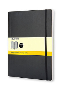 Moleskine Zápisník černý XL, čtverečkovaný, měkký
