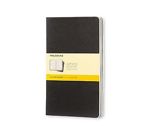 Moleskine Sešity 3 ks černé L, čtverečkované
