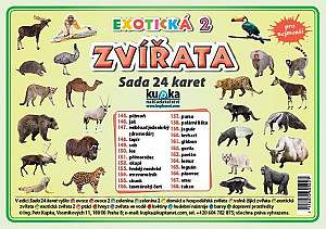 Sada 24 karet - zvířata (exotická 2)