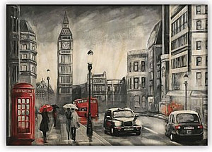 Obraz dřevěný: London, 485x340
