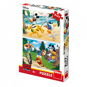Mickey sportuje: puzzle 2x77 dílků