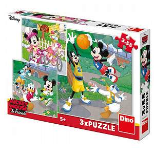 Mickey a Minnie sportovci: puzzle 3x55 dílků