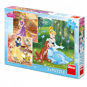 Disney Princezny - Volné odpoledne: puzzle 3x55 dílků