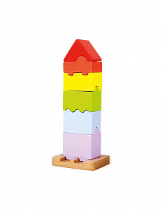 Skládací věž: Dřevěná hračka