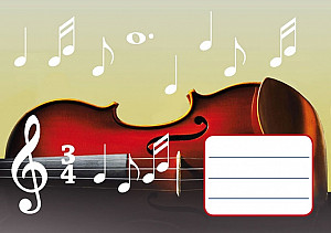 Notový sešit (obrázek - housle, 16. stran)