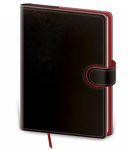Zápisník Flip B6 tečkovaný - černo/červená