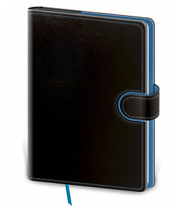 Zápisník Flip A5 tečkovaný - černo/modrá