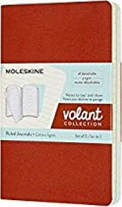 Moleskine Volant zápisník oranžový/modrý S, linkovaný (2ks)