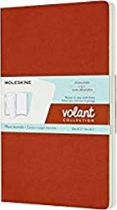 Moleskine Volant zápisník oranžový/modrý L, čistý (2ks)