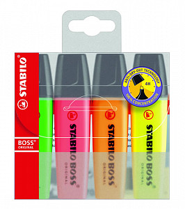 Zvýrazňovač STABILO BOSS ORIGINAL sada 4 ks