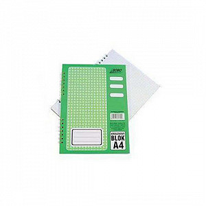 Blok s boční vazbou A4, čtvereček, 50 listů