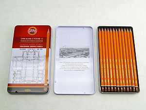 Koh-i-noor tužka grafitová technická HB-10H souprava 12ks v plechové krabičce