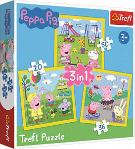 Prasátko Peppa: Puzzle 3v1 (20,36,50 dílků)