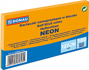 Samolepicí bloček 127 x 76 mm - neonově oranžový 100 listů