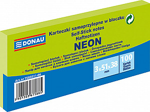 Samolepicí bloček 51 x 38 mm - neonově zelený 3 x 100 listů