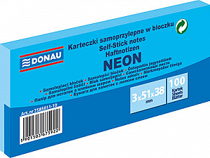 Samolepicí bloček 51 x 38 mm - neonově modrý 3 x 100 listů