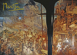 Pohled Alfons Mucha  – Hájení Szigetu proti Turkům, krátký (Slovanská epopej)