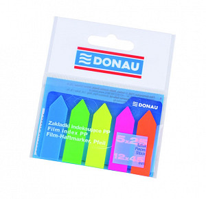Samolepící plastové záložky tvar šipka 12 x 45 mm - neonových barev