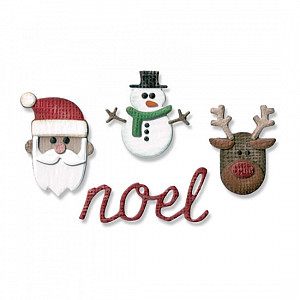 SIZZIX Thinlits vyřezávací kovové šablony - vánoce  4 ks + embosovaci kapsa