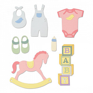 SIZZIX Thinlits vyřezávací kovové šablony - miminko 12 ks