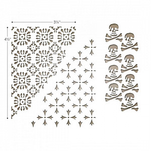 SIZZIX Thinlits vyřezávací kovové šablony - pirátský mix 3 ks