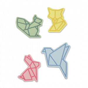SIZZIX Thinlits vyřezávací  kovové šablony - origami zvířata 8 ks