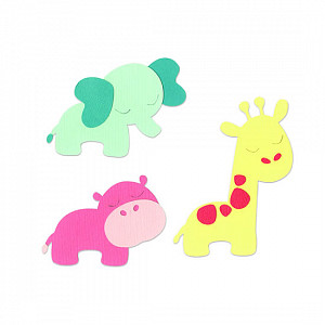 SIZZIX Bigz vyřezávací kovové šablony - zvířátka z džungle