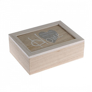 Dřevěná krabička na čaj se 6 přihrádkami