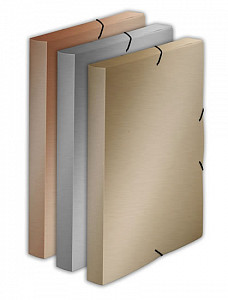 Krabice PP s gumou A4 Metallic zlatá
