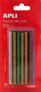 APLI tavné tyčinky se třpytkami O 7,5 mm x 10 cm - mix barev 12 ks