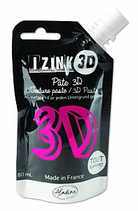 Reliéfní pasta 3D IZINK - rose, zářivě růžová, 80 ml