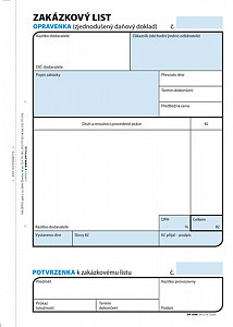 Zakázkový list, A5, opravenka, 100 listů