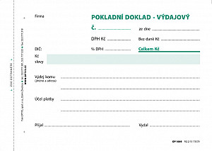 Výdajový doklad jedn., s DPH, A6, 100 l., NCR