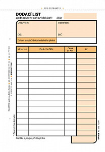 Dodací list, A6, 100 listů, NCR