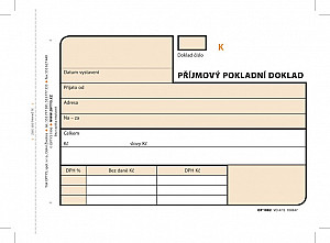 Příjmový doklad, A6, 3 × 25 listů, číslovaný, NCR
