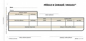 Příkaz k úhradě jednoduchý, 21 × 10 cm, 100 listů, NCR