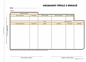 Příkaz k úhradě hromadný, A5, 100 listů, NCR