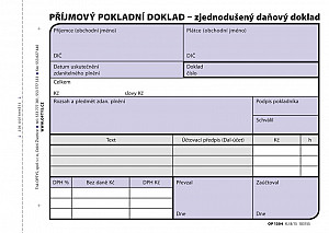 Příjmový doklad zjednodušený, A6, 100 listů, NCR