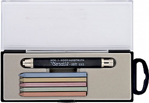 Koh-i-noor černá tužka Versatil 5,6 mm Soft + 6 metalických barevných tuh v pouzdře