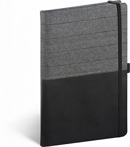 NOTIQUE Notes Skiver černošedý, linkovaný, 13 x 21 cm