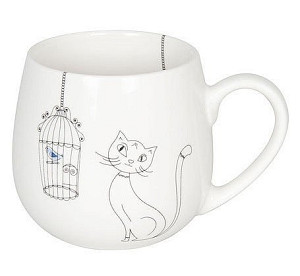 Hrnek buclák - Kočka a ptáček v kleci / Cats and Birds