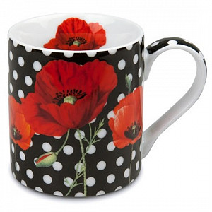 Hrnek - Vlčí máky puntíky