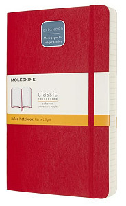 Moleskine Zápisník Expanded červený L, linkovaný, měkký