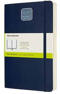 Moleskine Zápisník Expanded modrý L, čistý, měkký