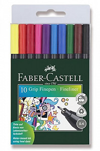 Faber - Castell Popisovač Fineliner GRIP 0,4 mm - sada 10 ks