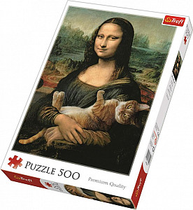 Puzzle: Mona Lisa s kočkou 500 dílků