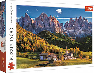 Puzzle: Údolí Val di Funes, Dolomity 1500 dílků
