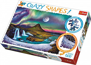 Crazy Shapes Puzzle: Polární záře nad Islandem 600 dílků